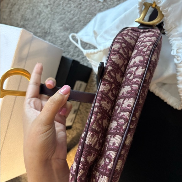 Dior Burgundy Saddle Bag - Picture 5 of 7
